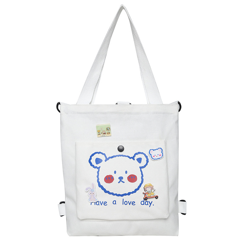 Backpack Tuition Bag Korean Style Student Schoolbag Handbag Cute Children's Single-Shoulder Bag Student Make-up Class Canvas Bag Wholesale