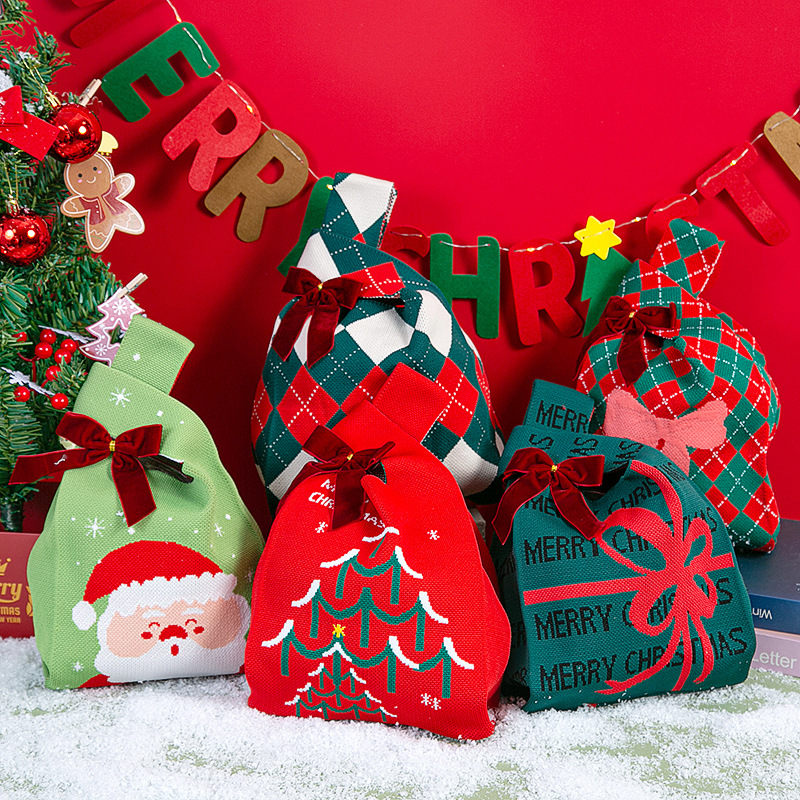 圣诞节礼物袋平安夜平安果袋针织包包手拎手提包高级礼品袋伴手礼