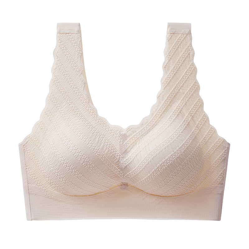 Oxygen 38 Vest-Style Ice Silk Seamless Underwear Women's Nude Small Chest Push up Fixed Cup Beauty Back Sleep Bra Women