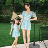 Parenting Swimsuit Mother and daughter new pattern children Swimsuit Seaside on vacation fresh Conjoined Skirt hot spring With children girl