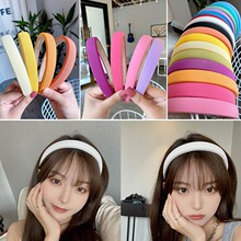 White sponge candy headband hair band female hairpin solid跨