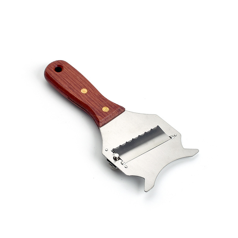 不锈钢松露刨牛头型巧克力刨切刀片器木柄芝士刨牙形松露刀刨屑器