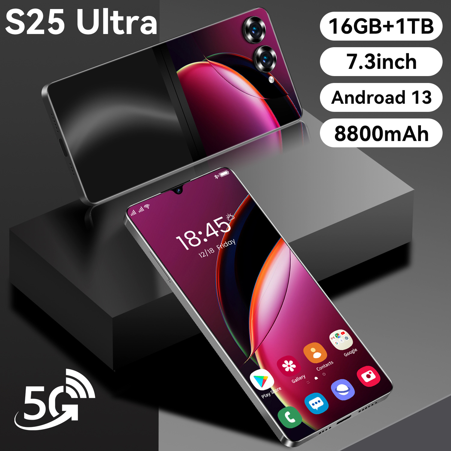 新款S25 Ultra跨境手机 6.8寸incell屏2+16 4G网安卓外贸智能手机