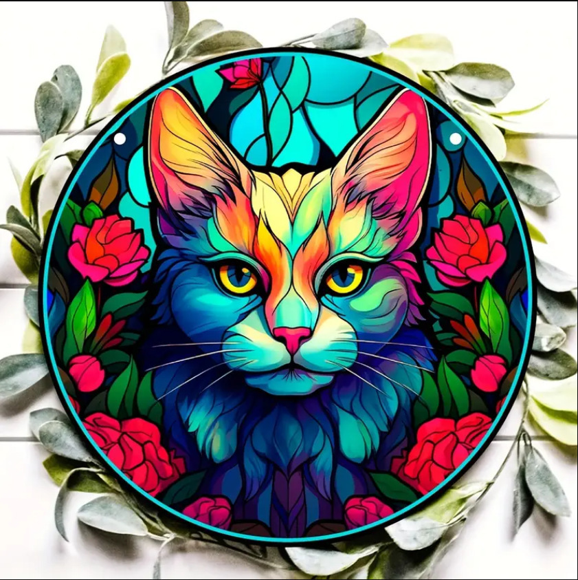 跨境新款花环彩色圆盘动物汽车挂件 亚克力圣诞节庆装饰品-阿里巴巴