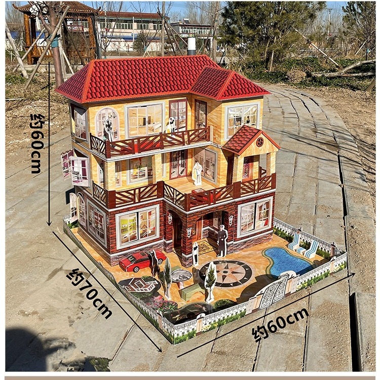 烧纸祭祀纸房子大号纸活别墅成品纸扎楼房五七周年清明节上坟祭品