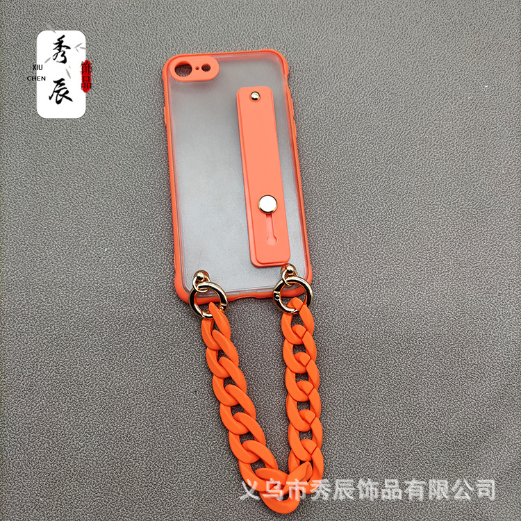 Small Fishbone Acrylic Rubber Frosted Mobile Phone Charm Bag Chain Chain on Neck Crossbody DIY Ornament Accessories Color Chain