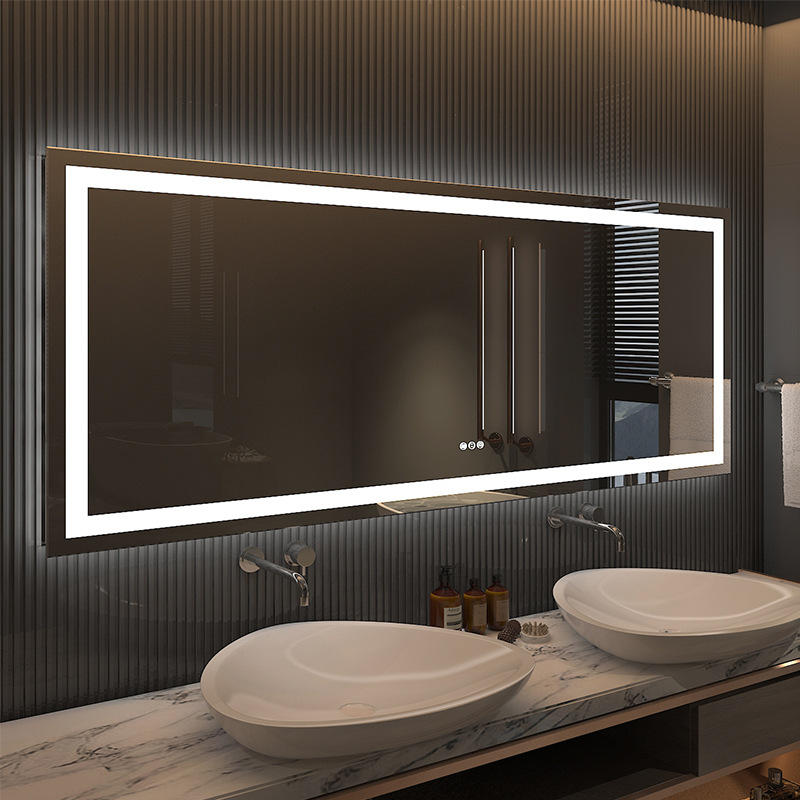 加急单2021冬智能led浴室镜洗漱台卫生间镜子触摸防雾灯镜发光圆镜