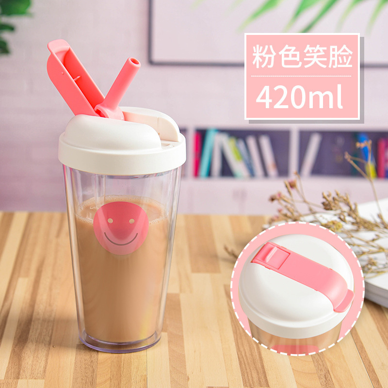 Double-layer plastic cup