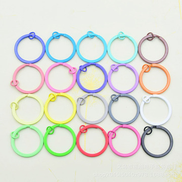 韩版彩色铁质烤漆加8mm单圈钥匙圈挂件挂饰连接环 diy饰品配件