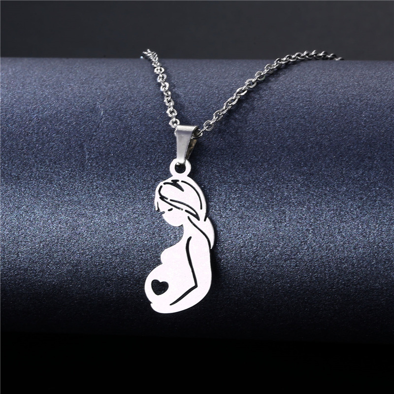 Cross-Border Sold Jewelry Supply Personality Stainless Steel Flower Heart Clavicle Chain Necklace Female Geometric Accessories Pendant Wholesale
