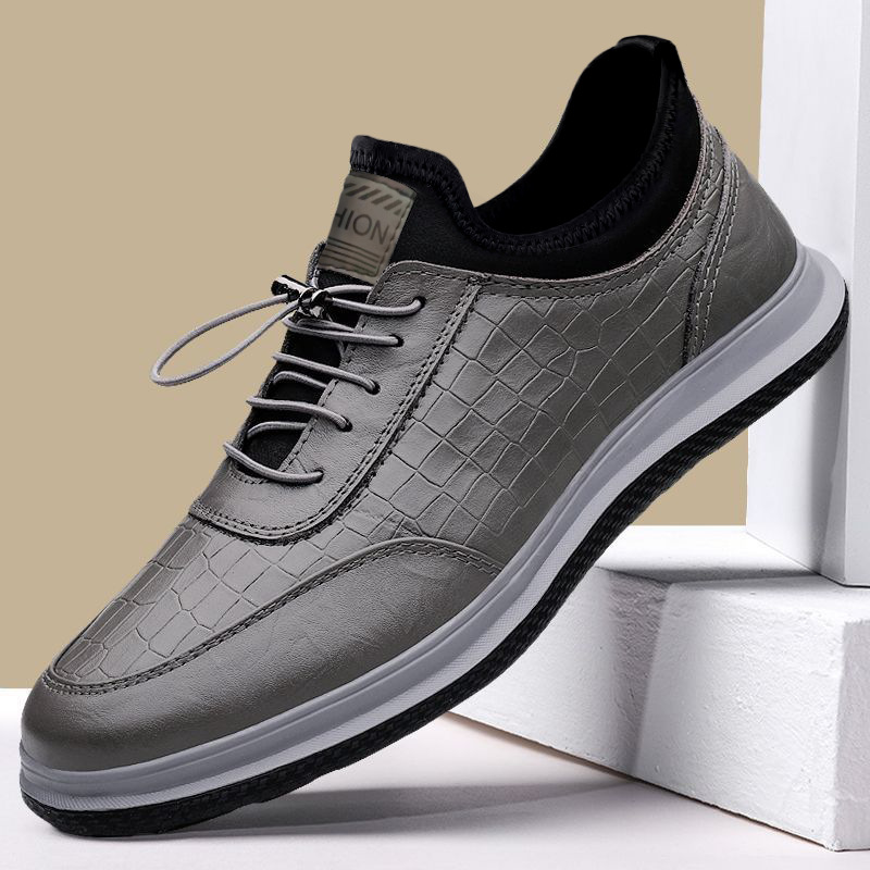 Men's Shoes 2023 Autumn New Soft Leather Sports Casual Shoes Portable All-Match Low-Top Trendy Shoes Casual Shoes