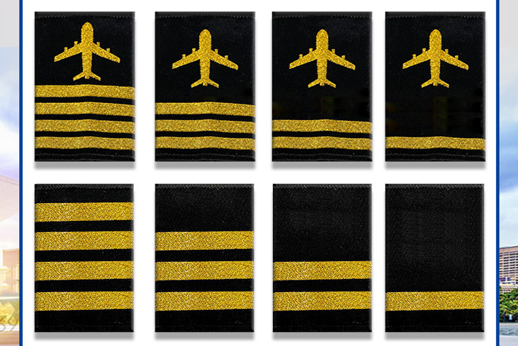 厂家直销飞行员肩章印度丝织带机长空少航空制服肩章学员肩章定制