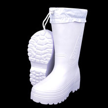 冬季加绒雨鞋防滑耐油耐酸碱劳保雨靴高帮加棉胶鞋三防水鞋