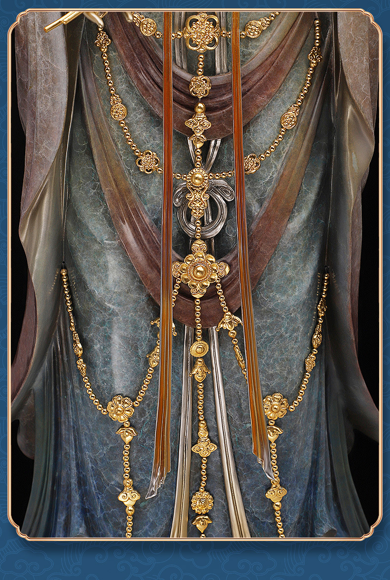 吾堂佛具 西方三圣铜像佛像 大势至观世音菩萨阿弥陀神像家用摆件