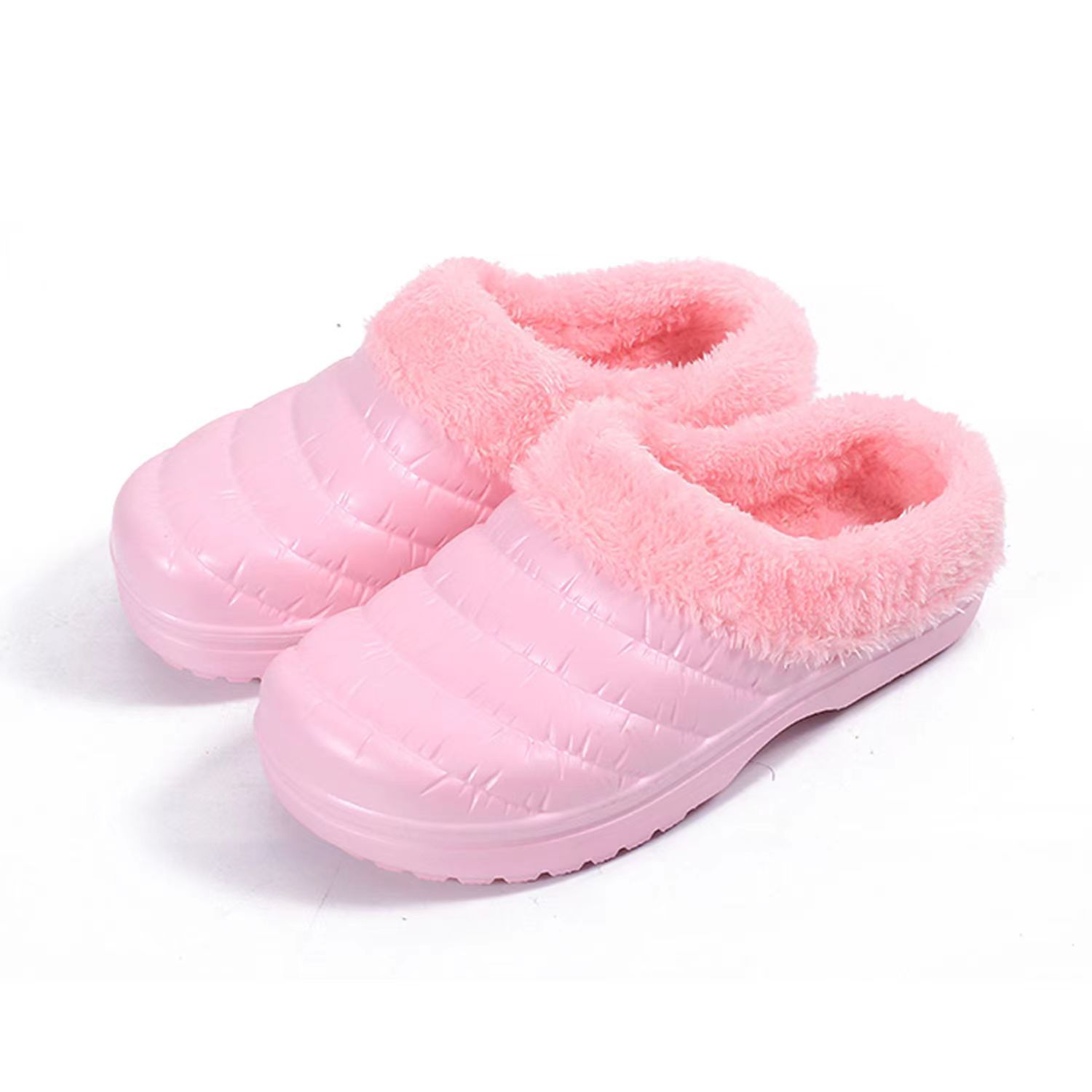 Winter Fleece-lined Lightweight One-Time Molding Eva Women's Half-Pack Plush Heel Cotton Slippers Laundry Car Wash Kitchen Work Shoes