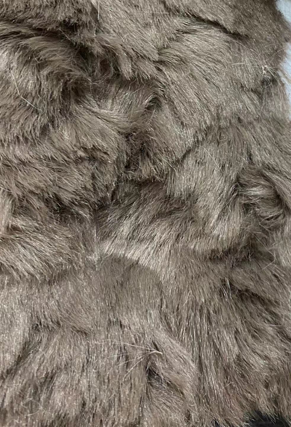 800克兔毛刷花面料秋冬女装外套长毛绒玩具箱包兔毛刷花布料现货