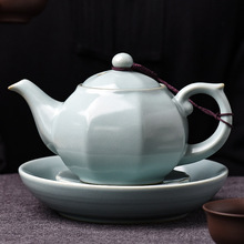 天青汝窑茶壶开片可养泡茶壶陶瓷高档家用喝茶汝瓷大号过滤单壶