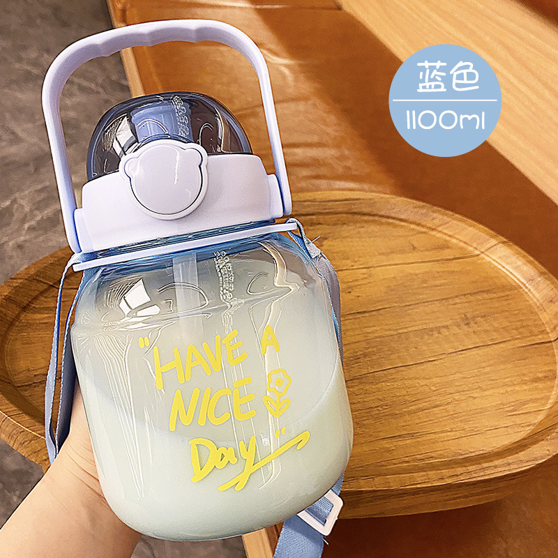 Drinking Cup Water Cup for Girls with Straw Internet Celebrity Kettle Big Belly Cup for Women 2022 New Good-looking Large Capacity