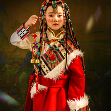 儿童藏族服装西藏摄影旅拍影楼写真拍照艺术照藏袍舞蹈演出服藏装