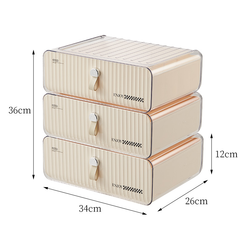 Underwear Storage Box Drawer-Type Grid Artifact Household Wardrobe Bra Panty Socks Three-in-One Organizing Box