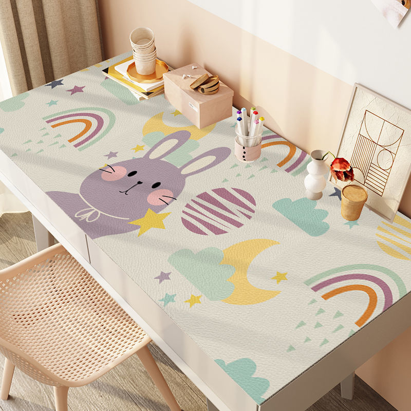 Desk Pad Ins Silicone Tablecloth Waterproof Desktop Mat Desk Mat Children's Table Mat Student Learning Protective Pad