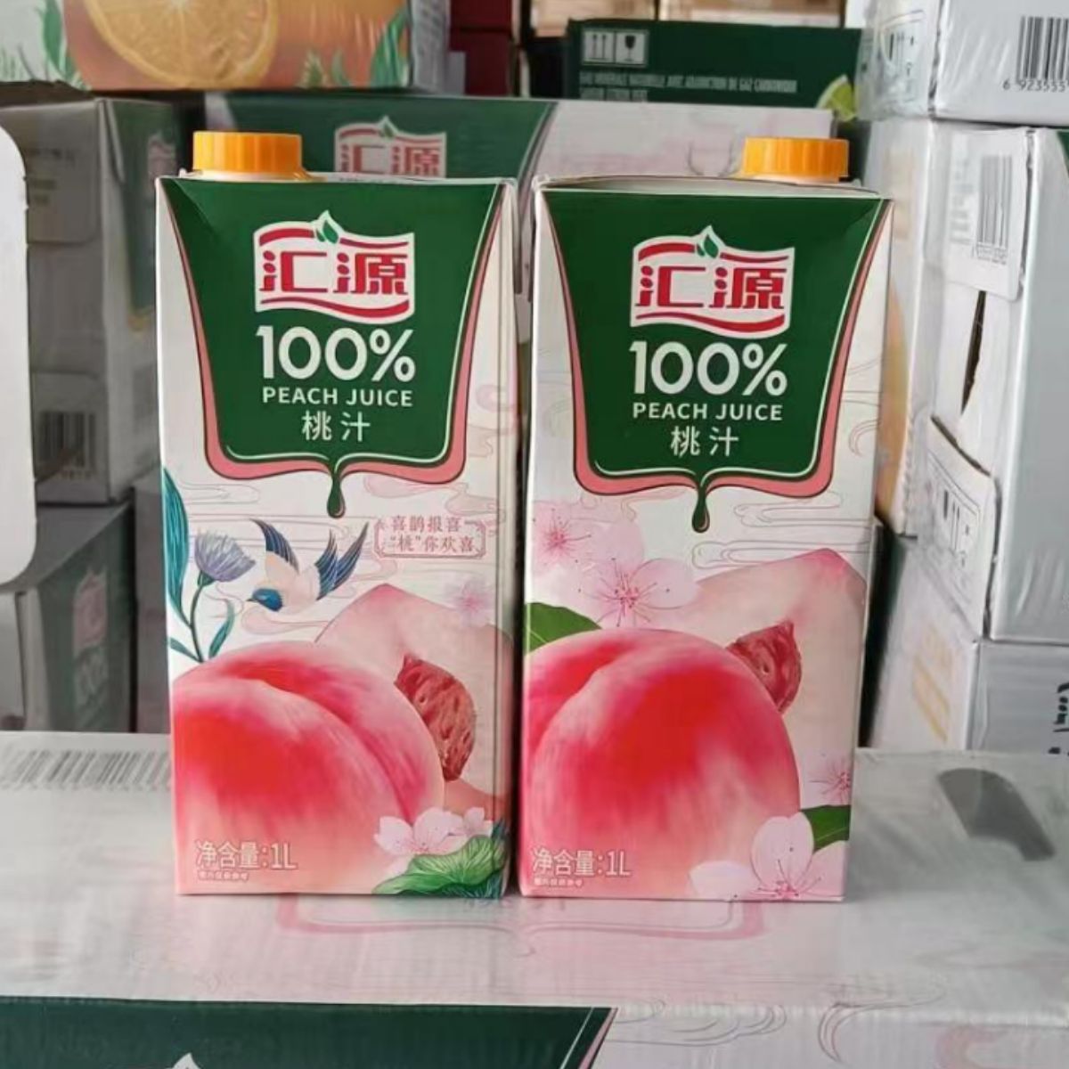 汇源100%桃汁1l*12盒/箱新日期质量保证支持混批
