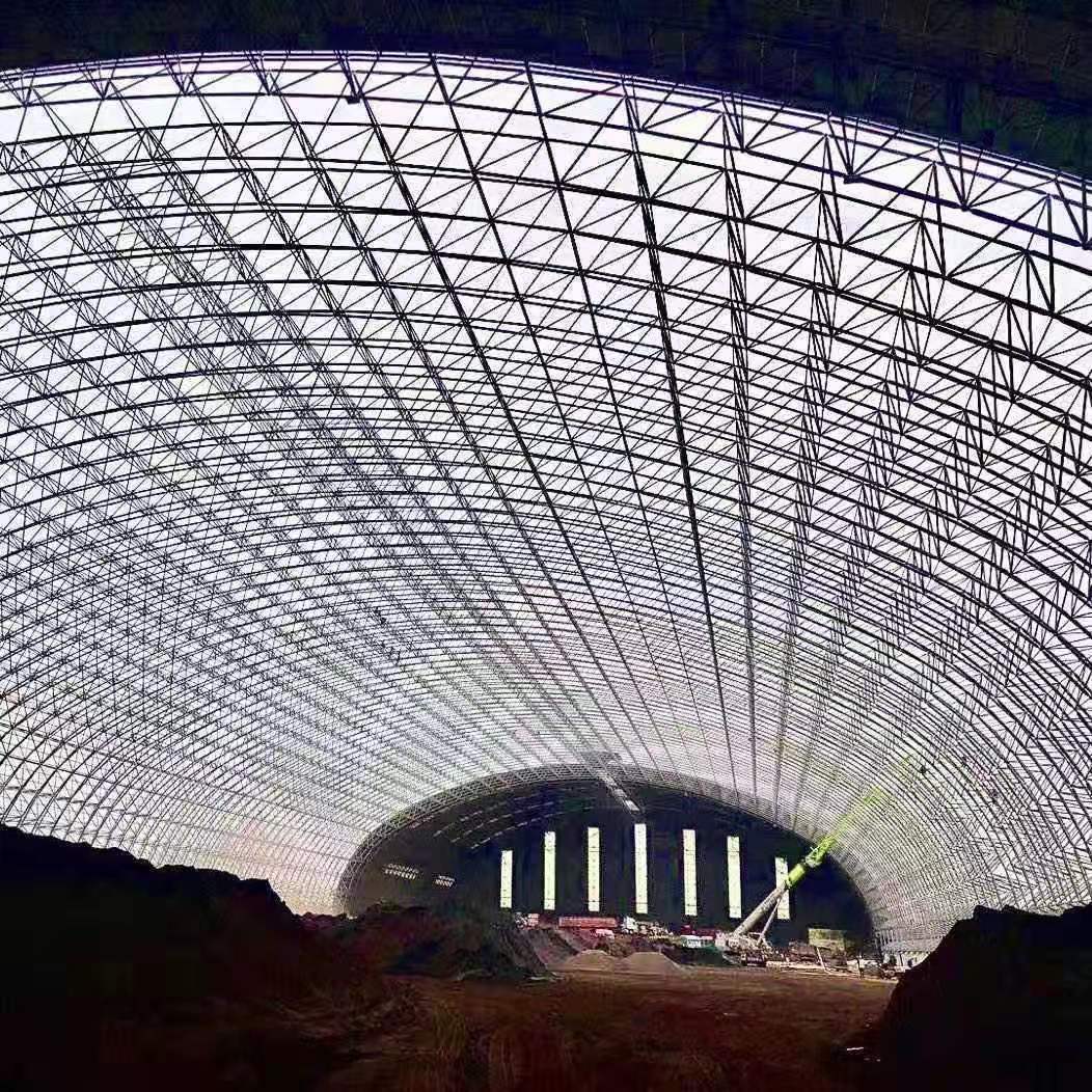 钢结构网架球形螺栓球网架加油站罩棚大跨度煤棚风雨操场玻璃采光