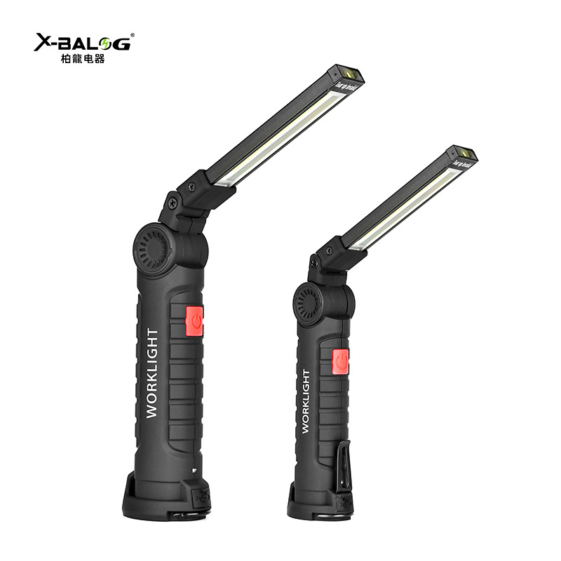 USB Multi-Function Cob Magnet Auto Repair Work Light Led Red Light Warning Light Power Torch Overhaul Work Light