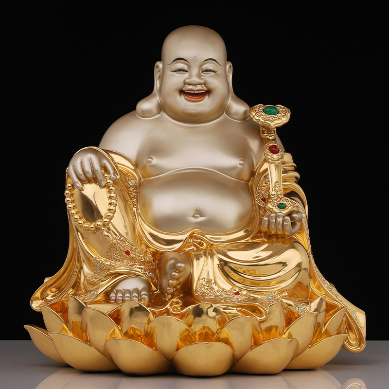 厂家直供台湾铜雕弥勒佛工艺品佛像批发家居装饰未来佛笑佛铜摆件