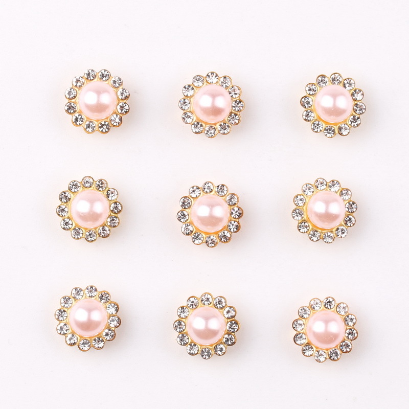 Pearl Flower 12mm Hand Sewing Double Layer SUNFLOWER Color Pearl SUNFLOWER round Flower Disk Diamond DIY Ornament Accessories