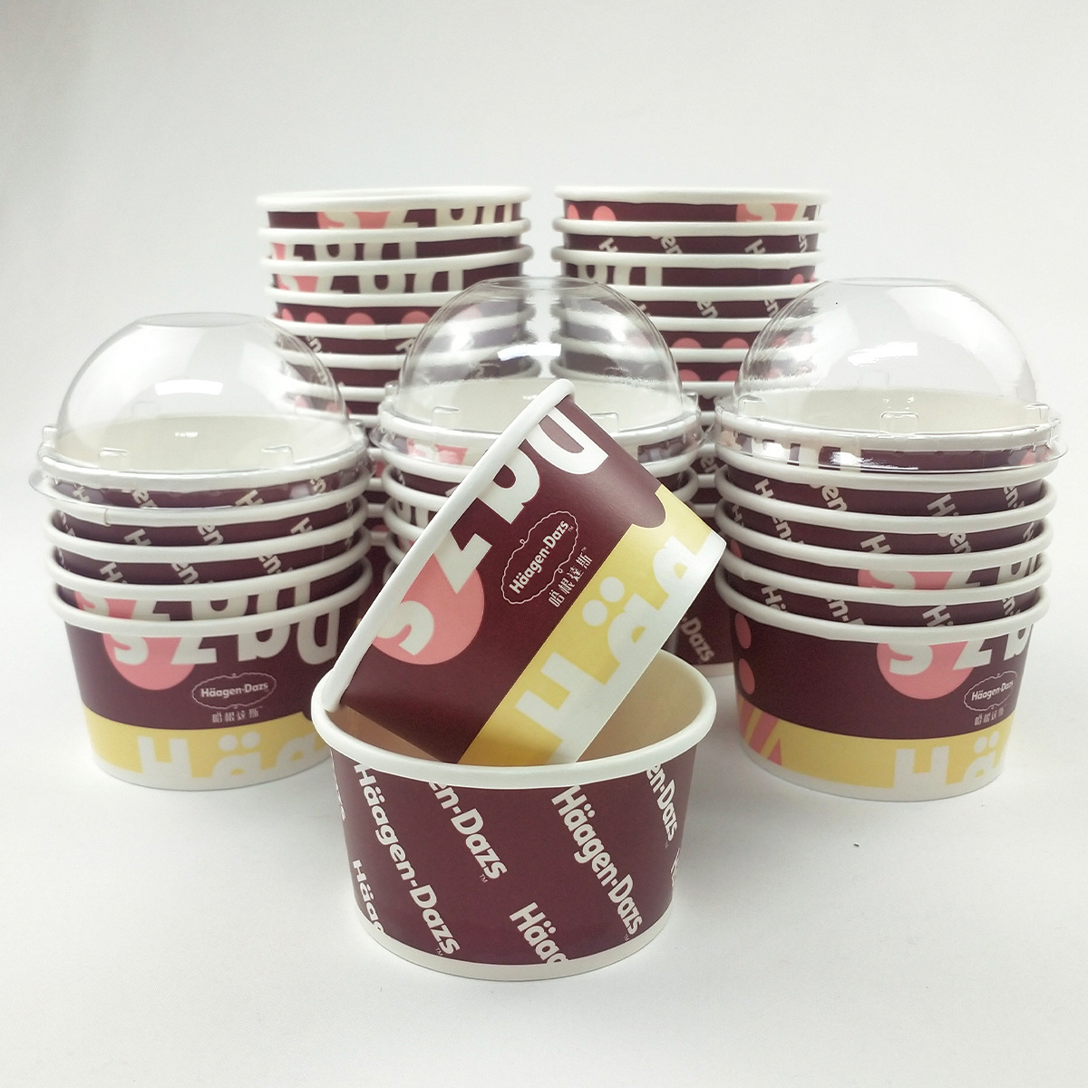 哈根达斯冰淇淋小纸杯一次性纸杯冰激凌挖球专用杯 单球碗现货