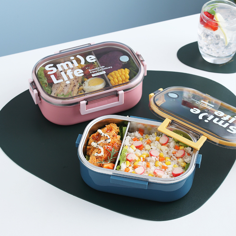 Korean Style Good-looking Stainless Steel Lunch Box Thermal Insulation Creative Lunch Box Student Work Canteen Convenient Lunch Box Storage Box