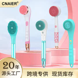 跨境全自动新款电动洗澡刷充电防水家用多功能按摩硅胶长柄沐浴刷