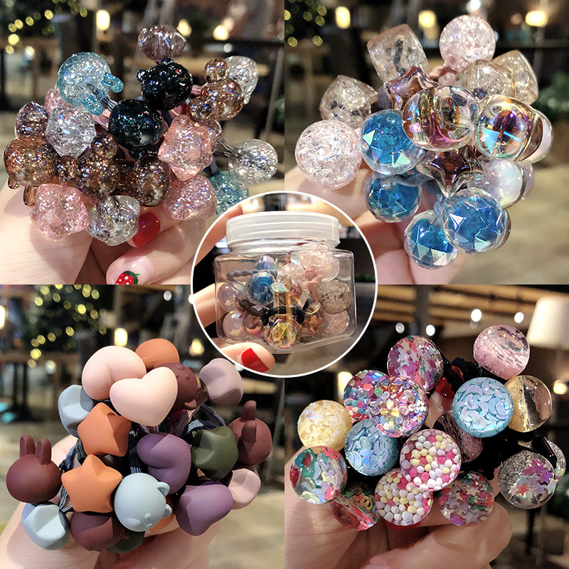 儿童扎头发皮筋公主小女孩玻璃球竹节发圈头绳可爱宝宝不伤发头饰