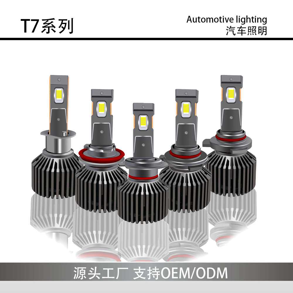 跨境爆款 汽车led大灯h7 h4 高功率汽车前照灯自带解码双铜管导热