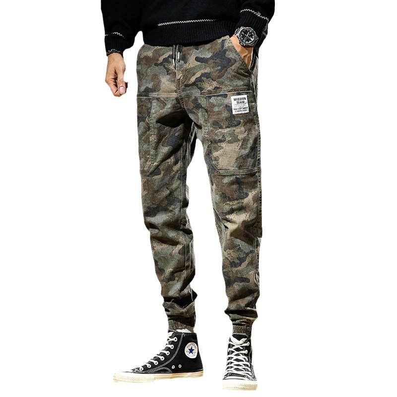 Autumn Camouflage Cargo Pants Men's Fashion Brand Ankle Banded Harem Pants Men's Jeans Casual Spring and Autumn Loose Large Size