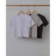 【预售】韩国东大门 Mohhe 2024夏季新款纯色简约时尚百搭短袖T恤