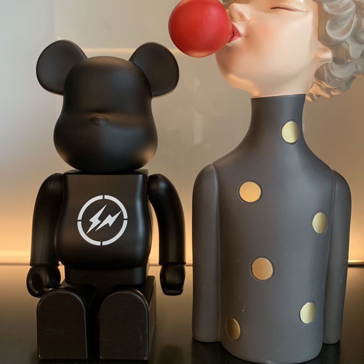 bearbrick暴力熊400%积木熊金银黑闪电亚克力盒摆件潮流玩具公仔