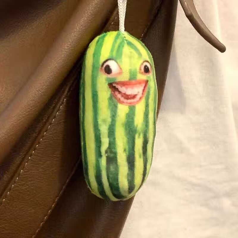 Who Knows Watermelon Strip Family? Voice Funny Stuffed Toy Pendant Press Talking Original Voice Laughing