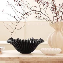 法式中古黑色果盘树脂装饰品艺术摆件桌面收纳茶几家居设计