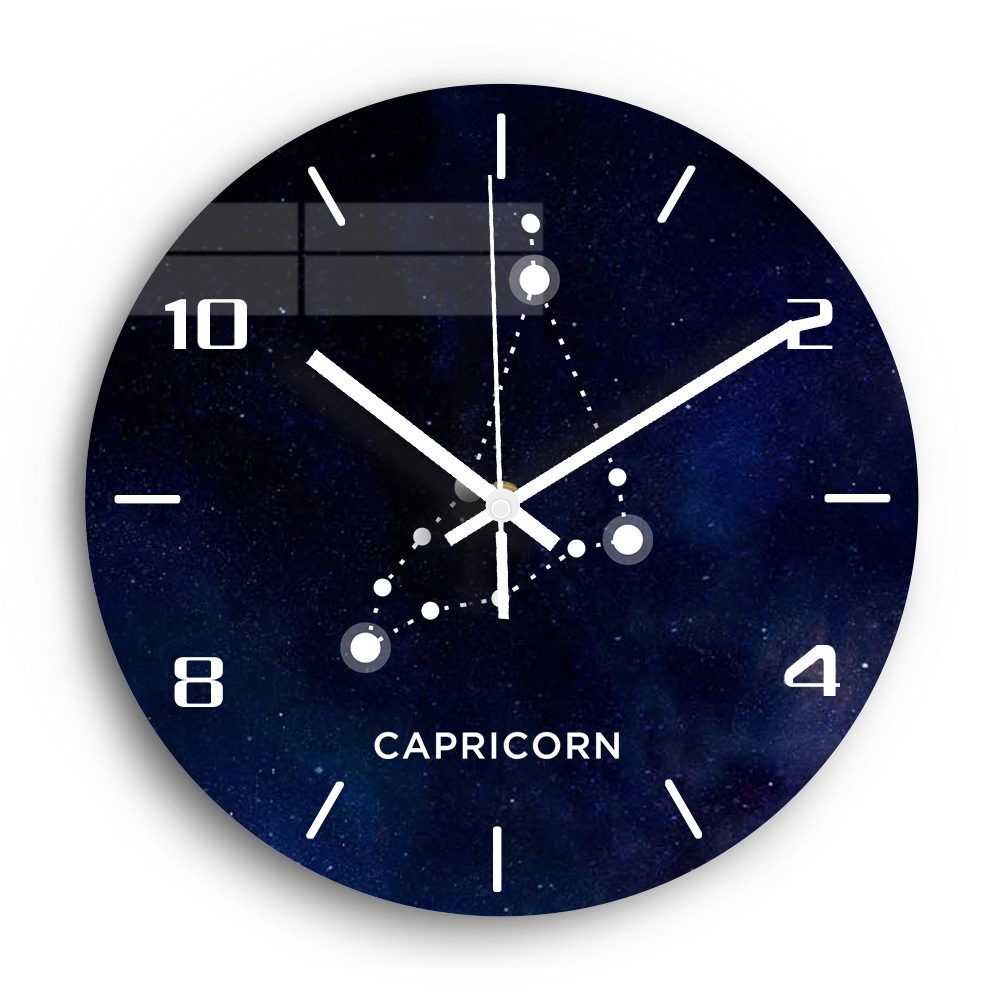 星空系 十二星座摩羯座挂钟静音时钟亚克力 圆形 个性
