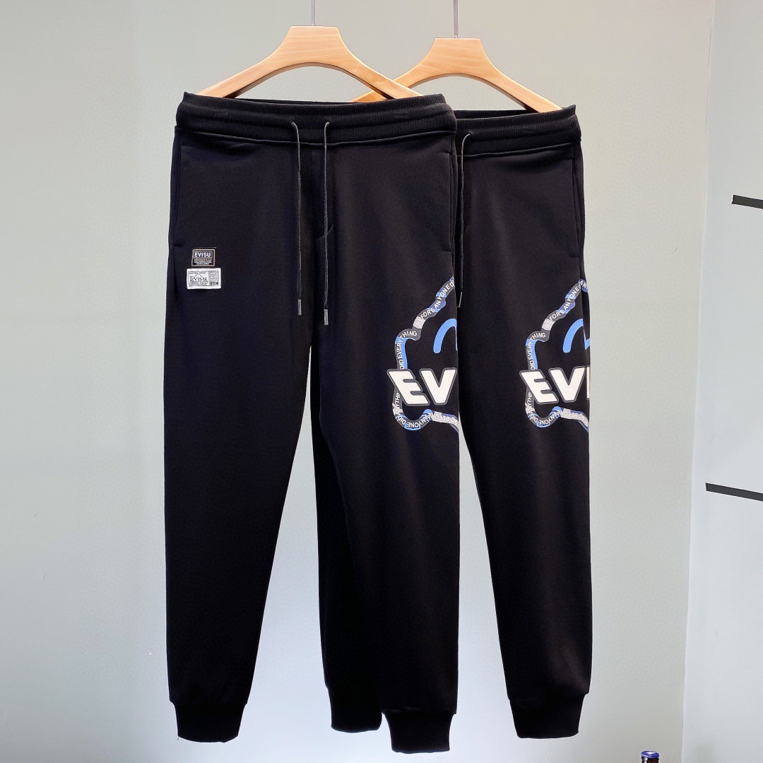 一件代发 春季新款福神线条印花长裤潮流休闲宽松运动裤 男女同款-阿