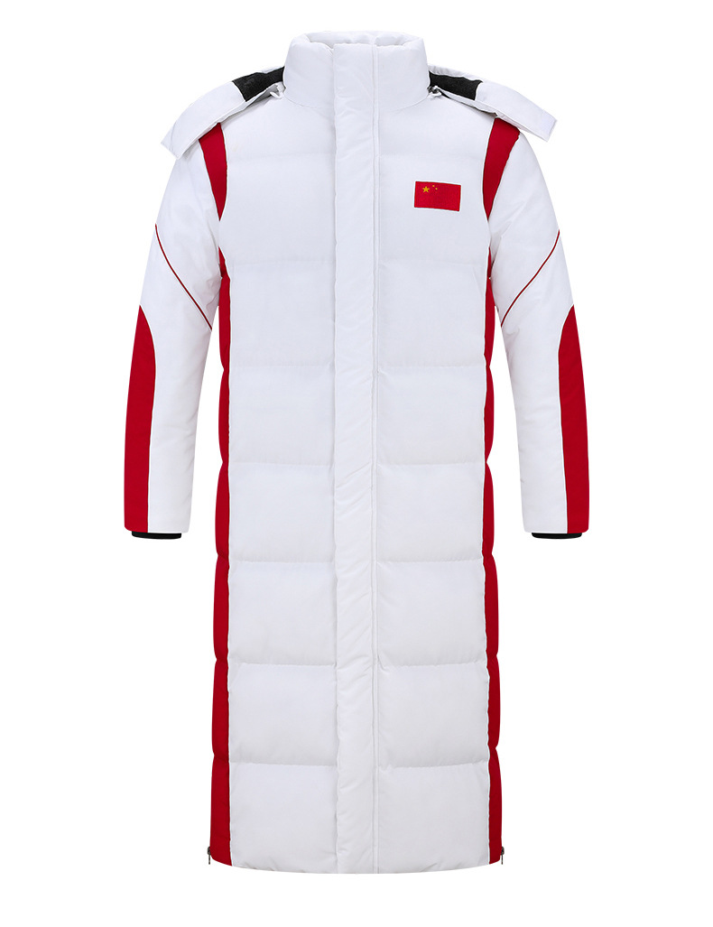 中国队运动员冬训大衣男女长款过膝运动棉衣冬季体育生训练服外套