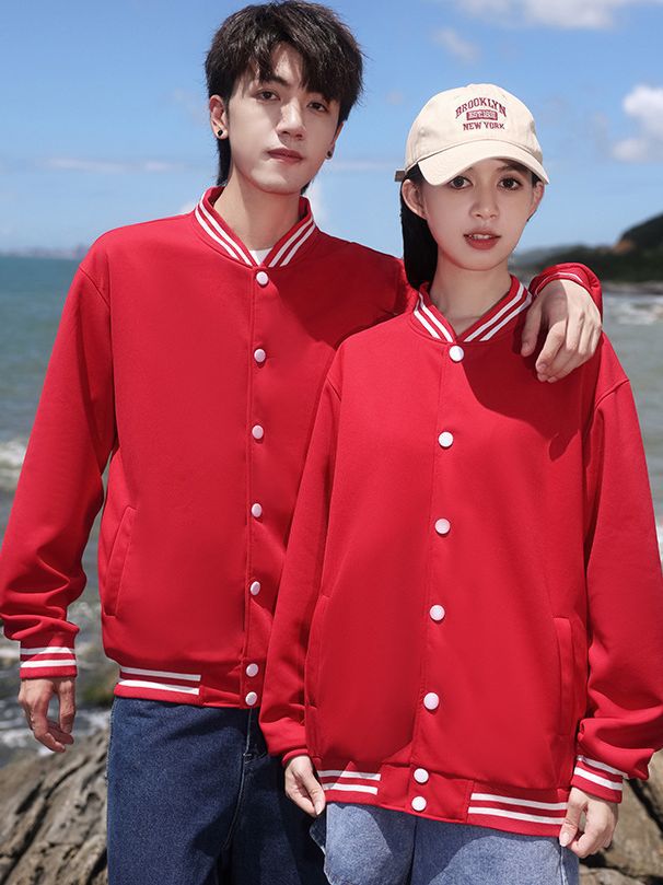 Pearl Series Thin Type with Button Baseball Uniform Leisure Activities Group Clothes Formulation