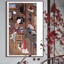 美女新中式装饰画美人图人物画古典古代十二画走廊挂画古装雍正