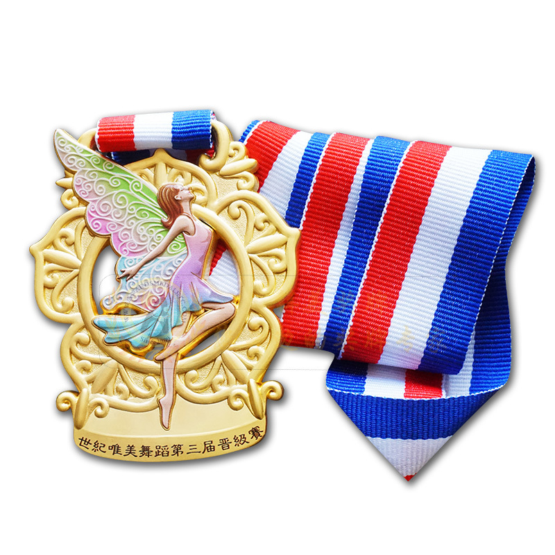 定制儿童芭蕾舞蹈比赛金属奖牌现货成人拉丁中国舞蹈奖章定做批发
