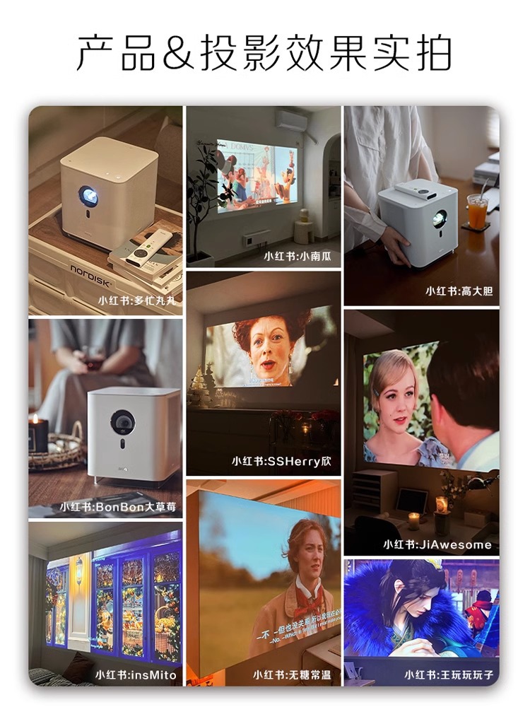 benq明基gk100投影仪家用智能家庭影院便携wifi卧室超高清投影机