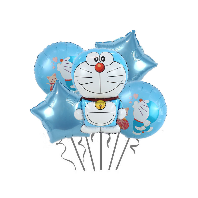 New Pokonyan Children's Cartoon Aluminum Balloon Birthday Party Background Decoration Dorami Banquet Layout Supplies