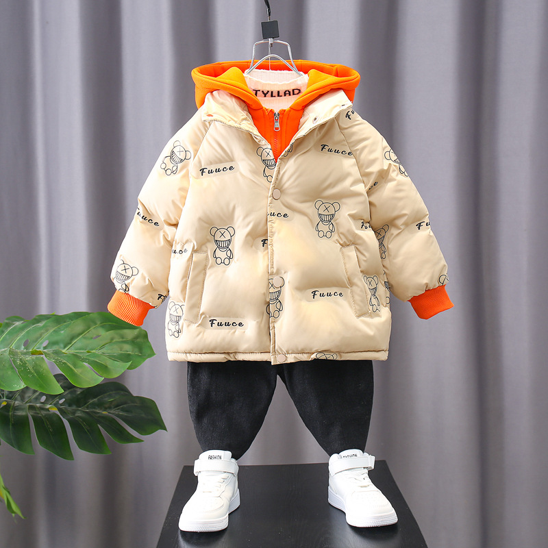 Boys Cotton-Padded Clothes Winter 2023 New Fashion Baby Winter Cotton-Padded Jacket Children's Thickened down Cotton-Padded Coat Wash-Free Coat