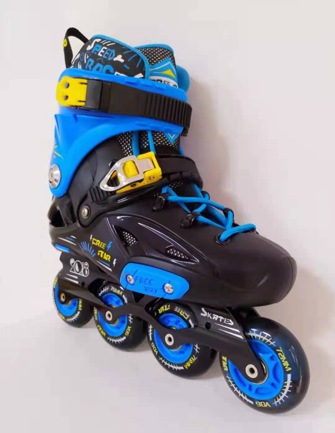 成人轮滑溜冰旱冰高校社团鞋家长教练单排硬盒休闲平花鞋